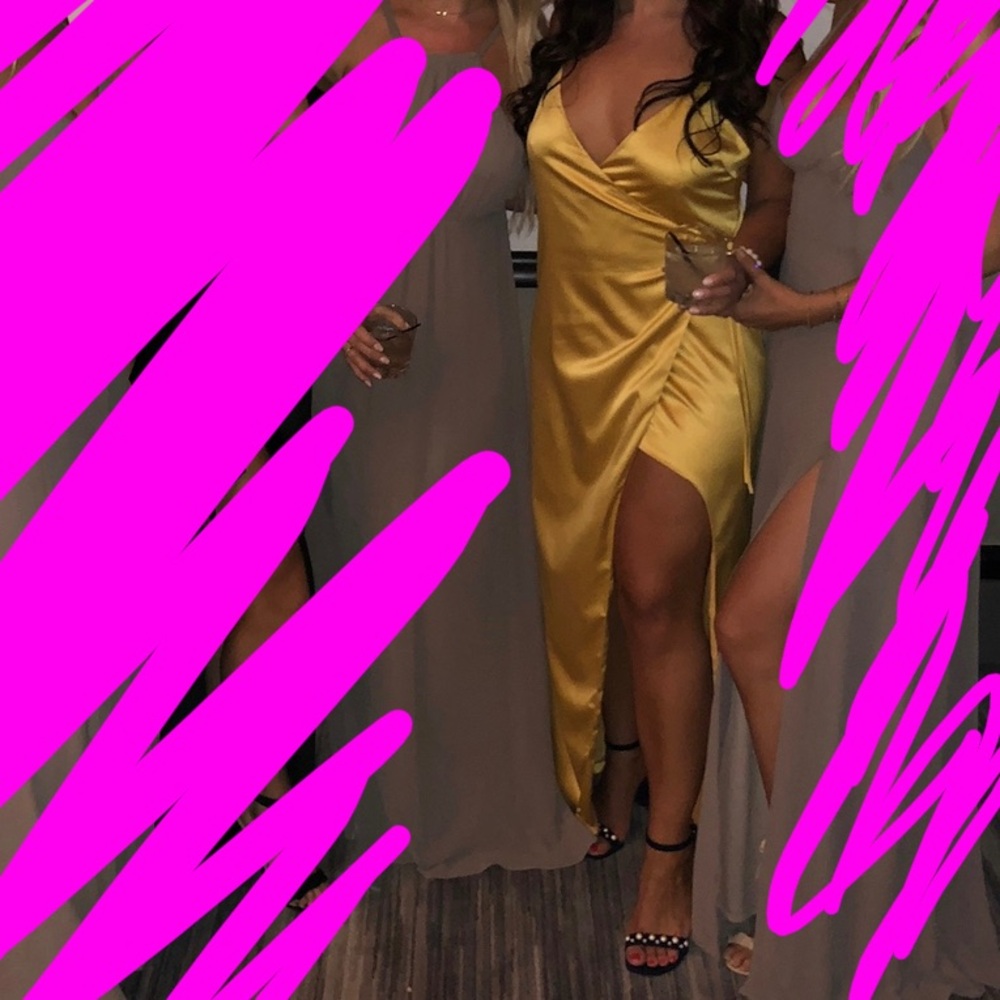 Gold wrap gown